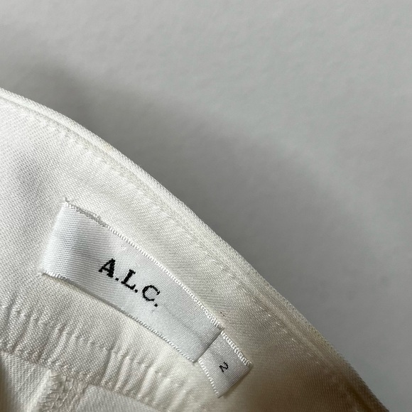 ALC Pleated Trouser Pants Linen Blend White Western Sz 2 - Picture 11 of 13